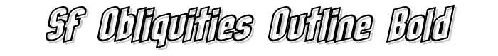 SF Obliquities Outline Bold font